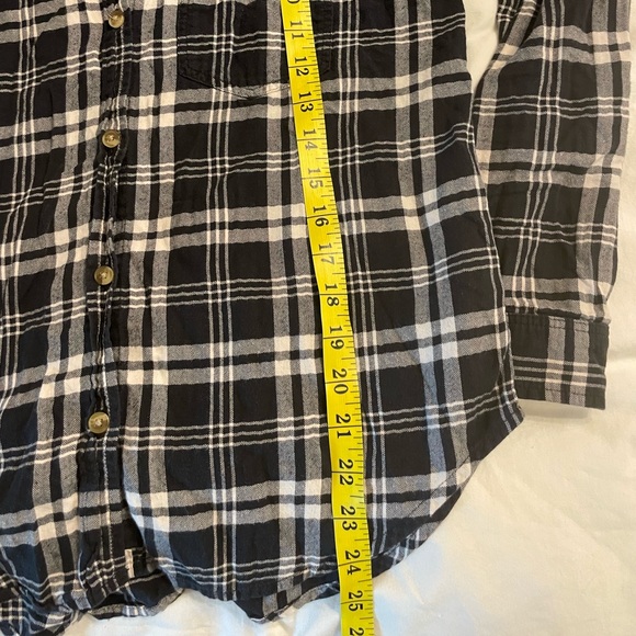 American Eagle S Black White Plaid Check Boyfriend Fit Button Down Shirt - Picture 8 of 9